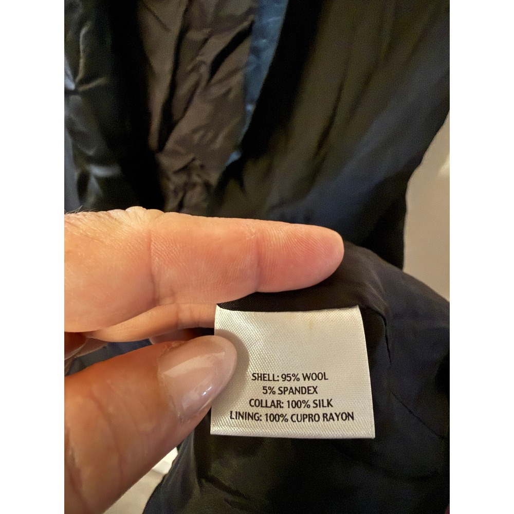 Eileen Fisher tux vest silk collar black contrast classic tailored luxurious euc - Picture 7 of 10